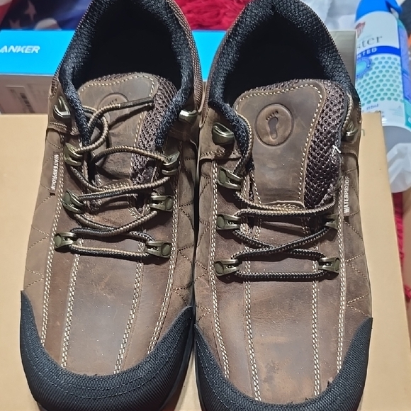 Orthofeet Other - Men's Brown Leather Steel Toe Safety Shoes
